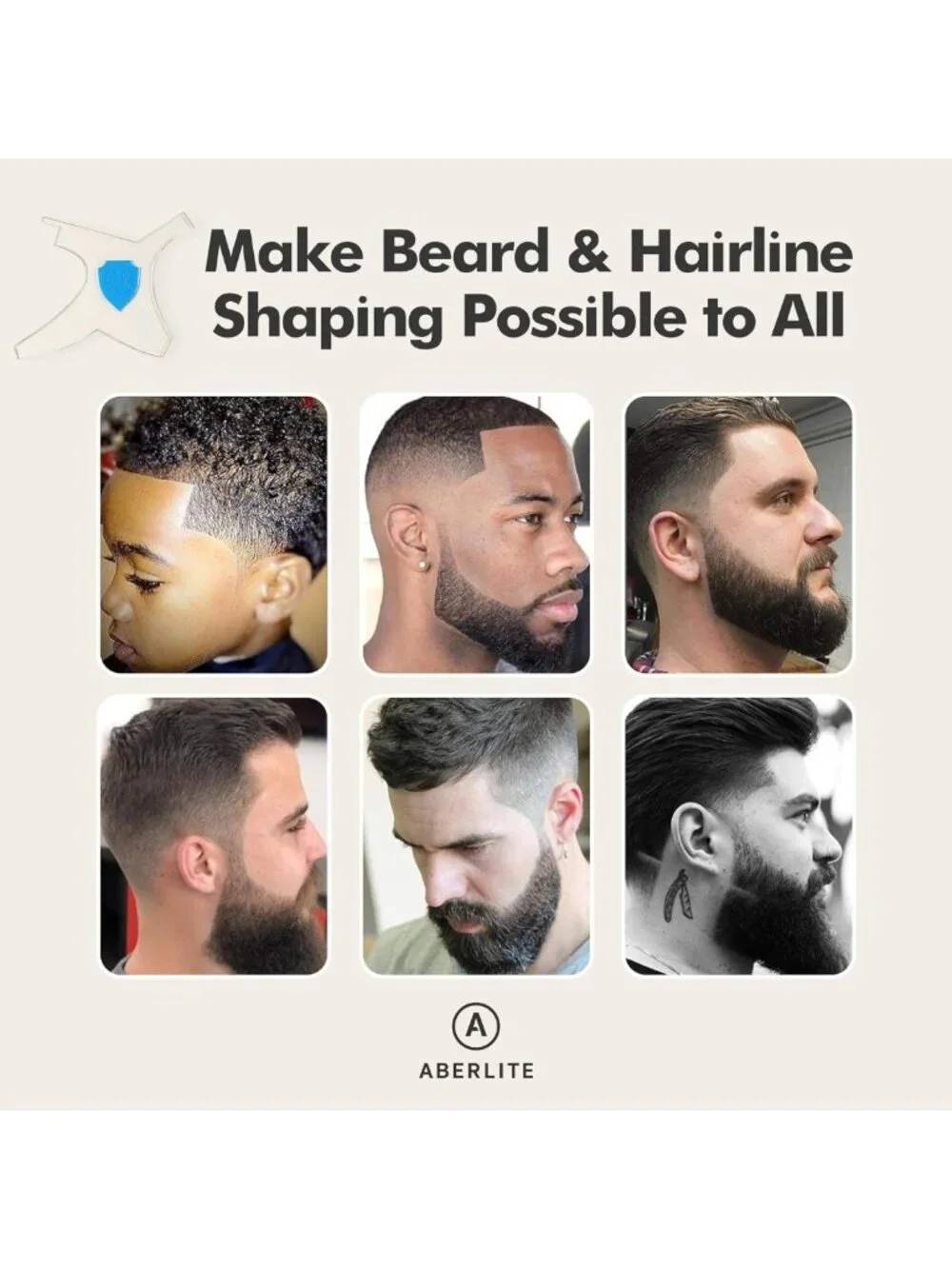 Beard Shaper Kit with Barber Pencils - Premium Clear Stencil Tool for Perfect